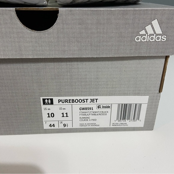 Adidas Pureboost Jet Running Shoes - White on White - Men’s US 10 / Women’s 11 - Picture 3 of 10